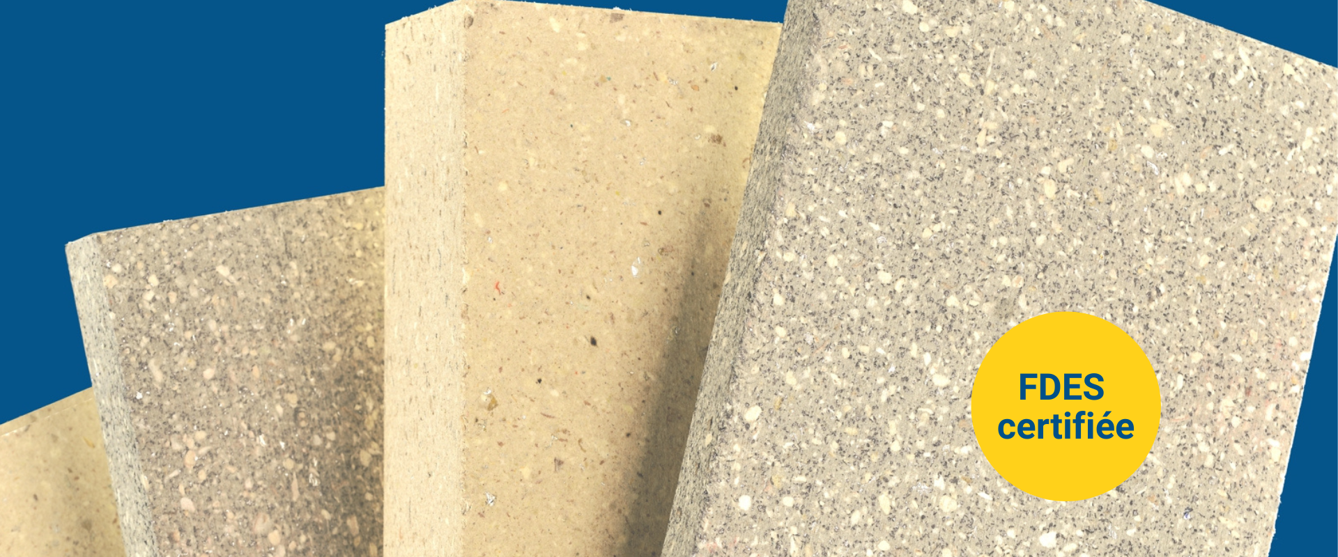 découpes en purenite en forme d'éventail avec fond bleu