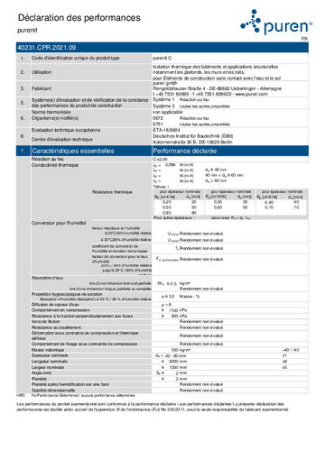 Déclarations de performance purenit C