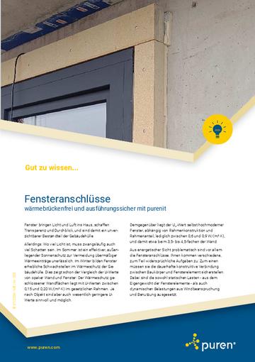 Gut zu Wissen Whitepaper Thema purenit und Fensteranschlüsse