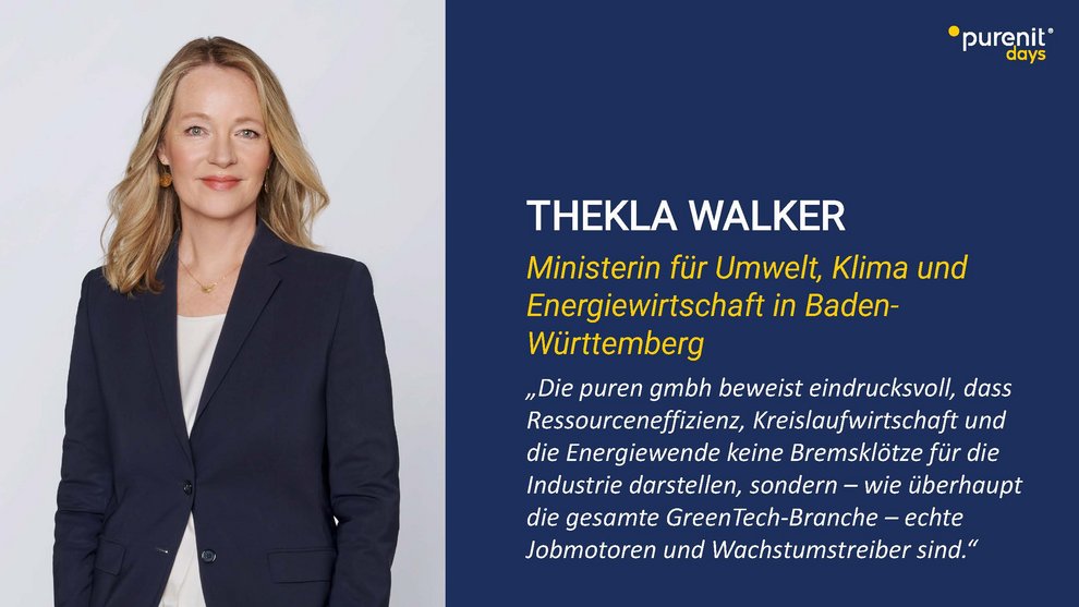 purenit days Statement Ministerin für Umwelt, Klima und Energiewirtschaft in Baden-Württemberg Thekla Walker