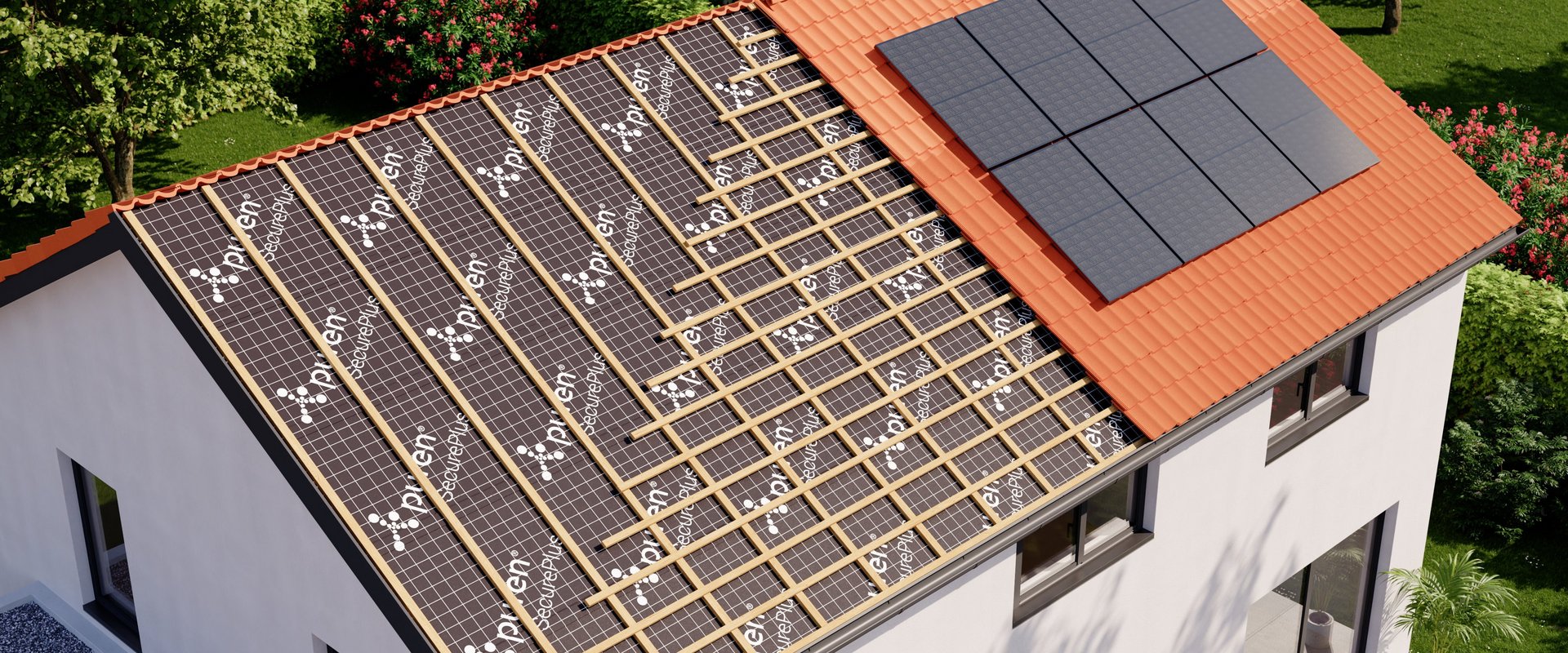 puren SecurePlus: Die brandhemmende und wasserdichte PU-Aufsparrendämmung